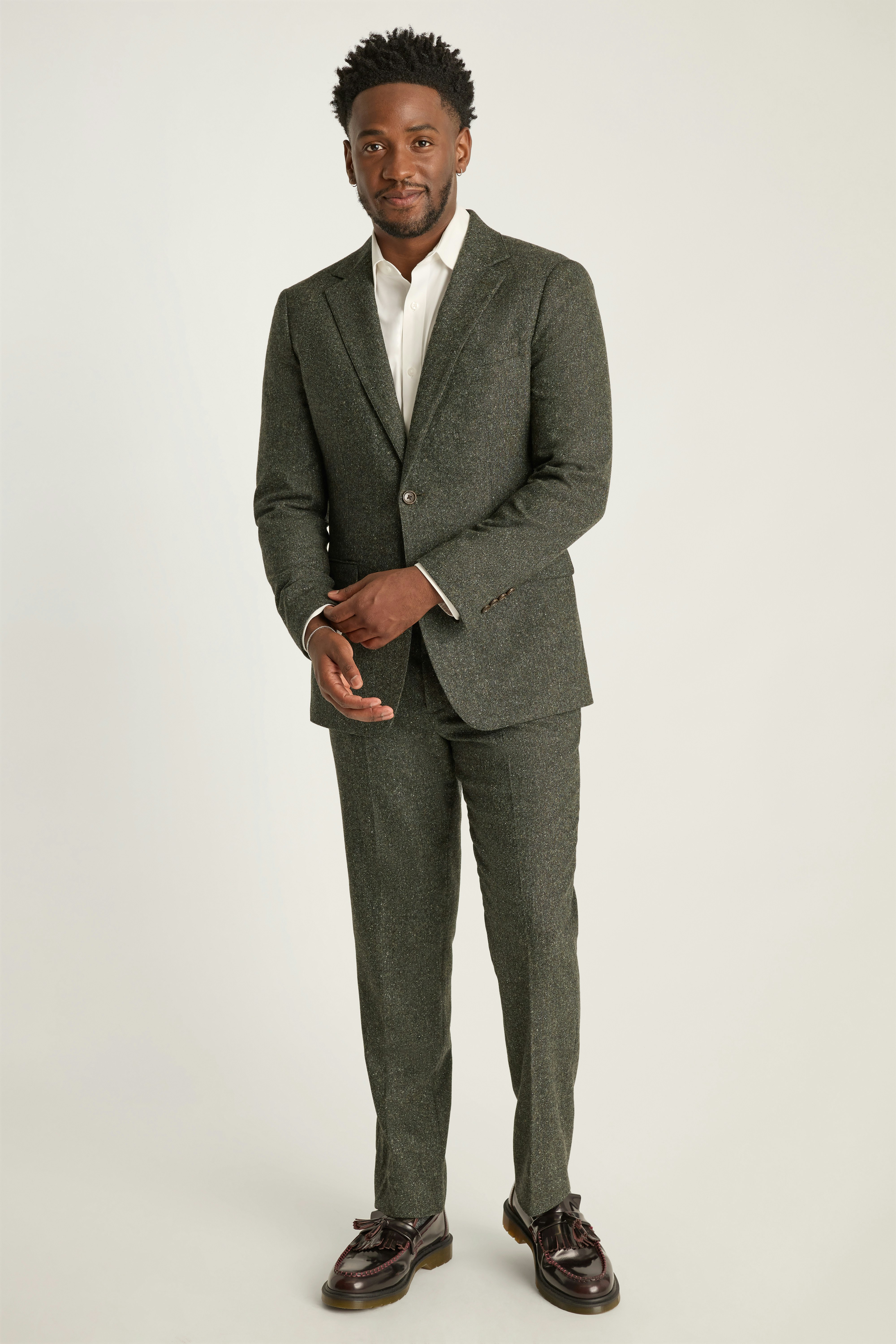 Jetsetter Italian Wool Blazer olive donegal