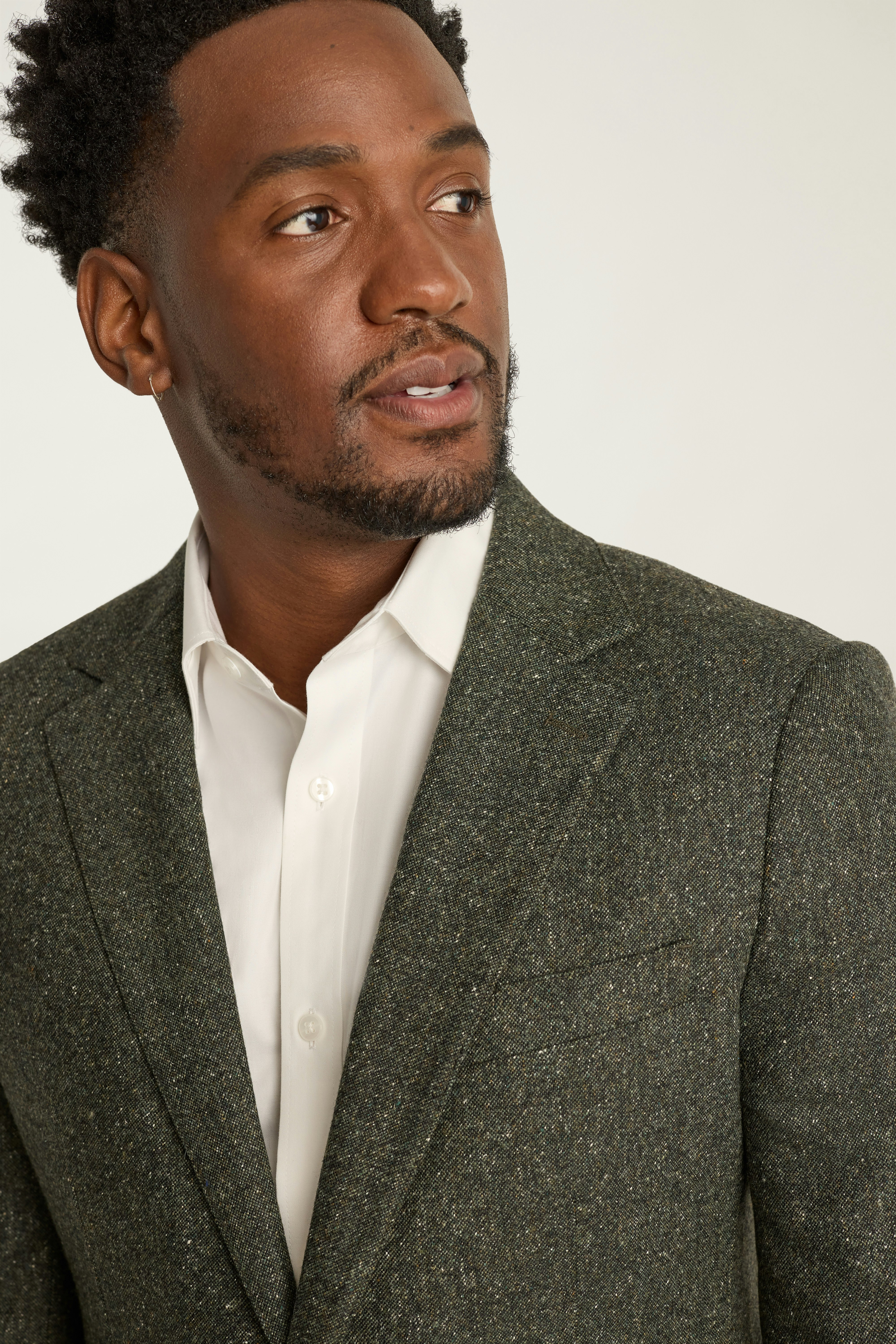 Jetsetter Italian Wool Blazer olive donegal