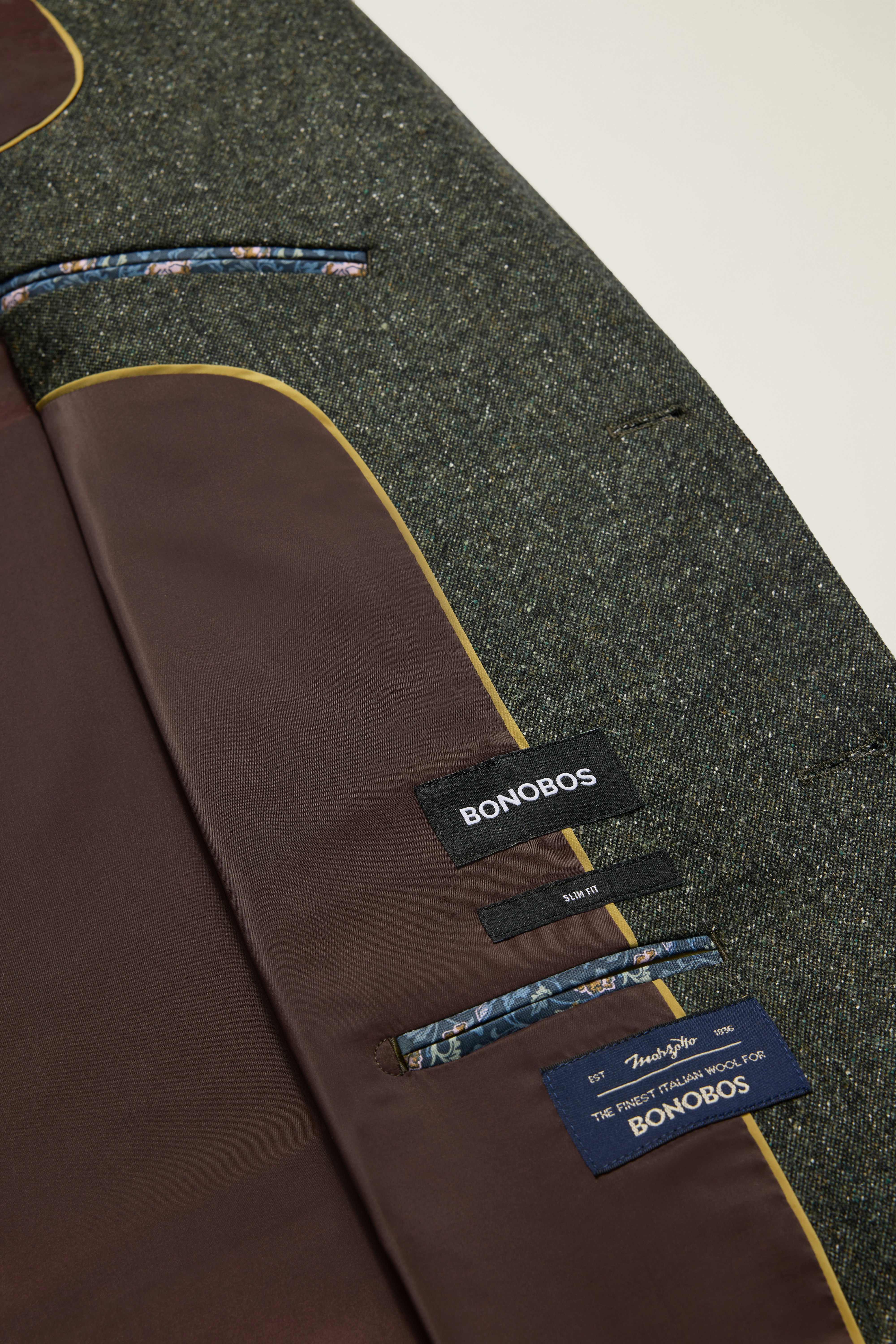 Jetsetter Italian Wool Blazer olive donegal