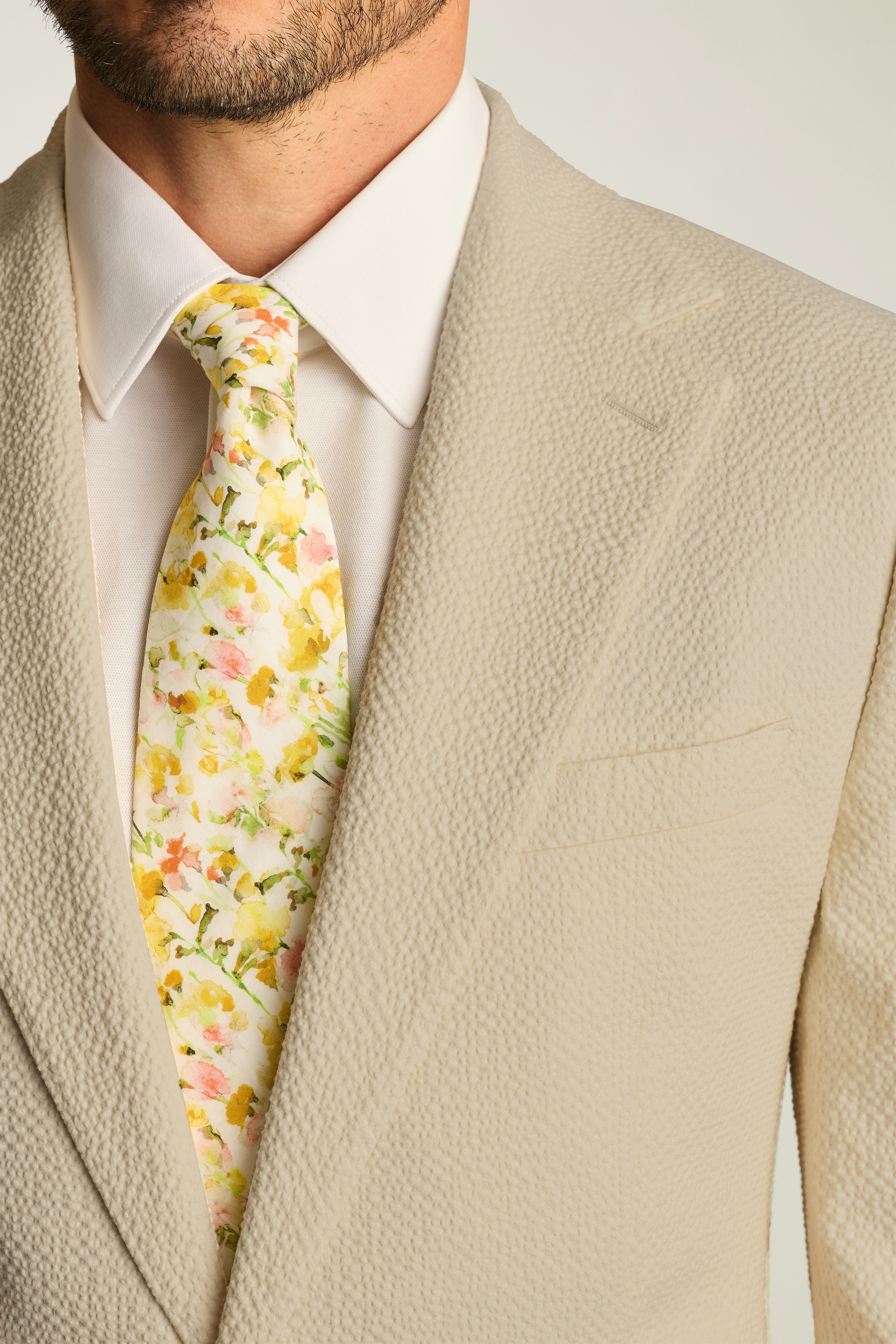 Jetsetter Italian Seersucker Blazer ivory seersucker