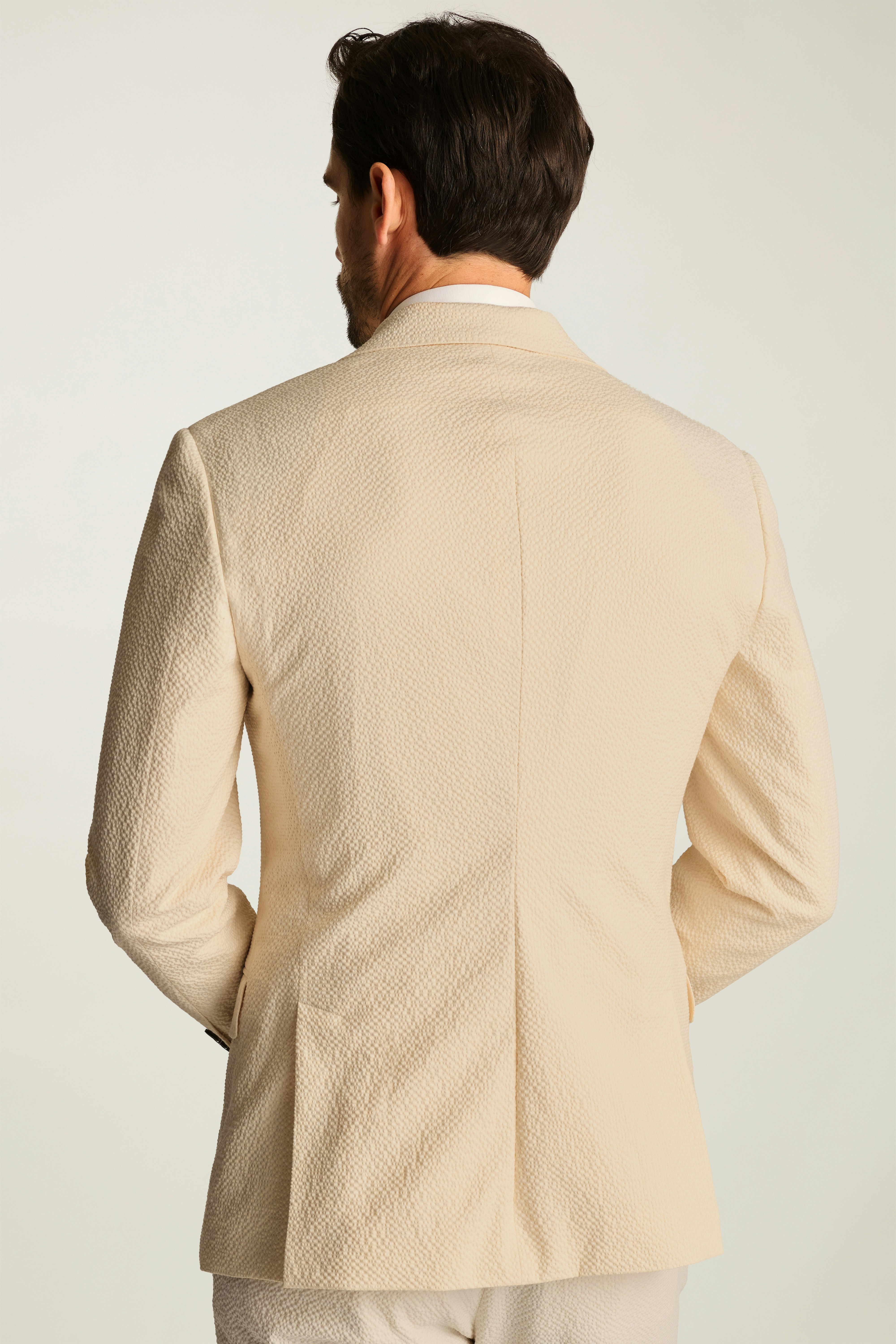Jetsetter Italian Seersucker Blazer ivory seersucker