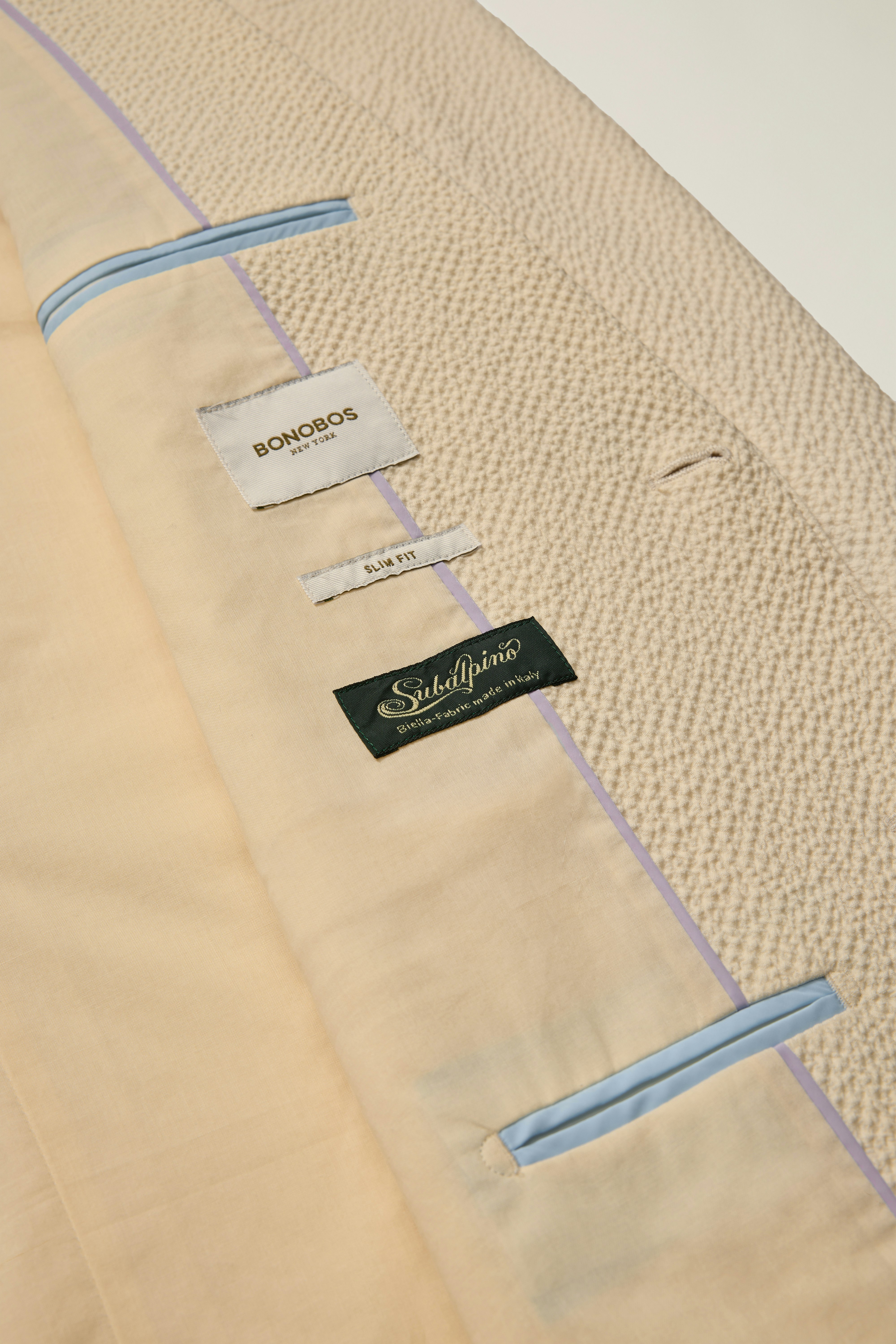 Jetsetter Italian Seersucker Blazer ivory seersucker