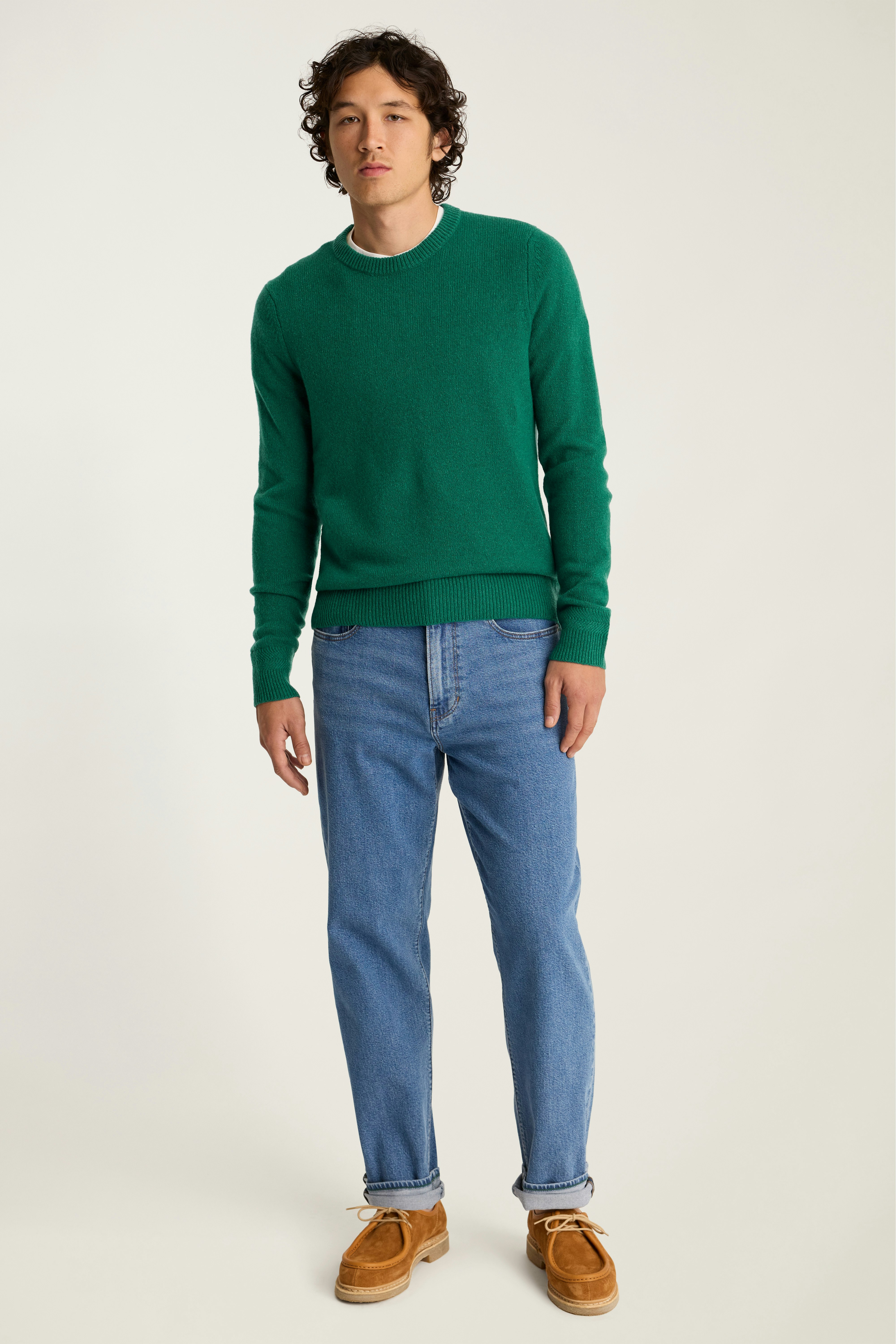 Cashmere Crew Neck Sweater blue green