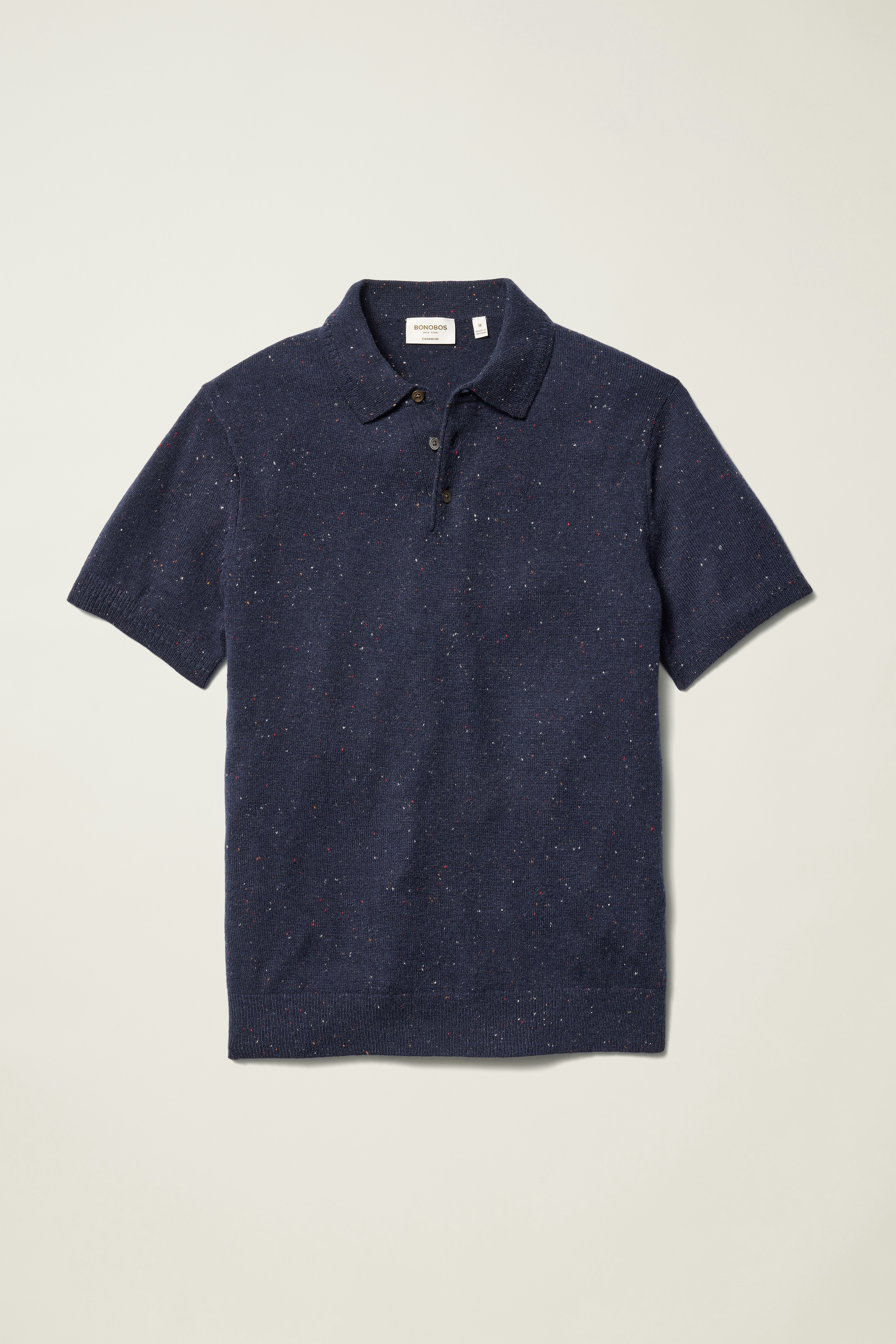 Cashmere Sweater Polo navy blue donegal 5 Cashmere Sweater Polo navy blue donegal