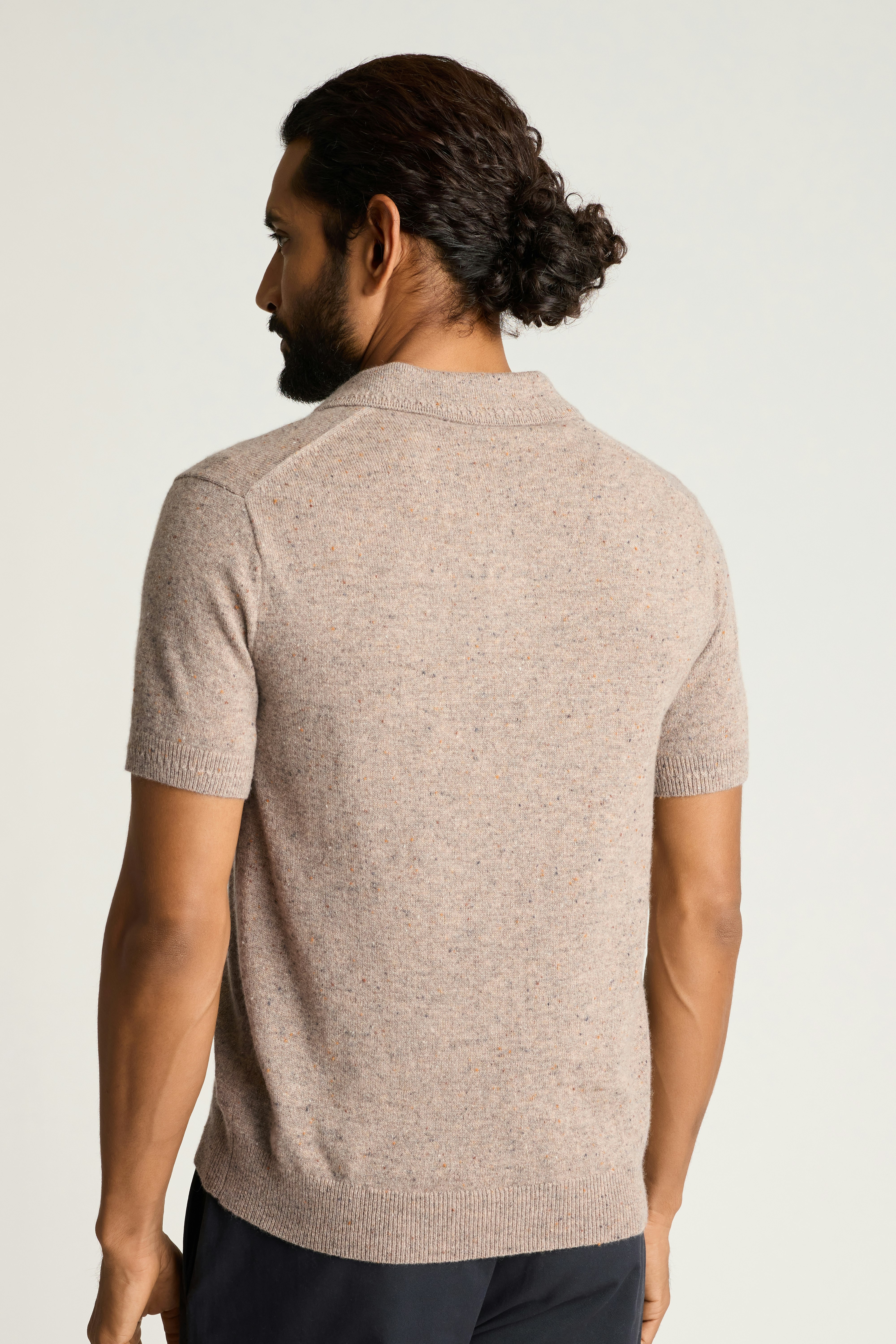 Cashmere Sweater Polo oatmeal donegal 4 Cashmere Sweater Polo oatmeal donegal