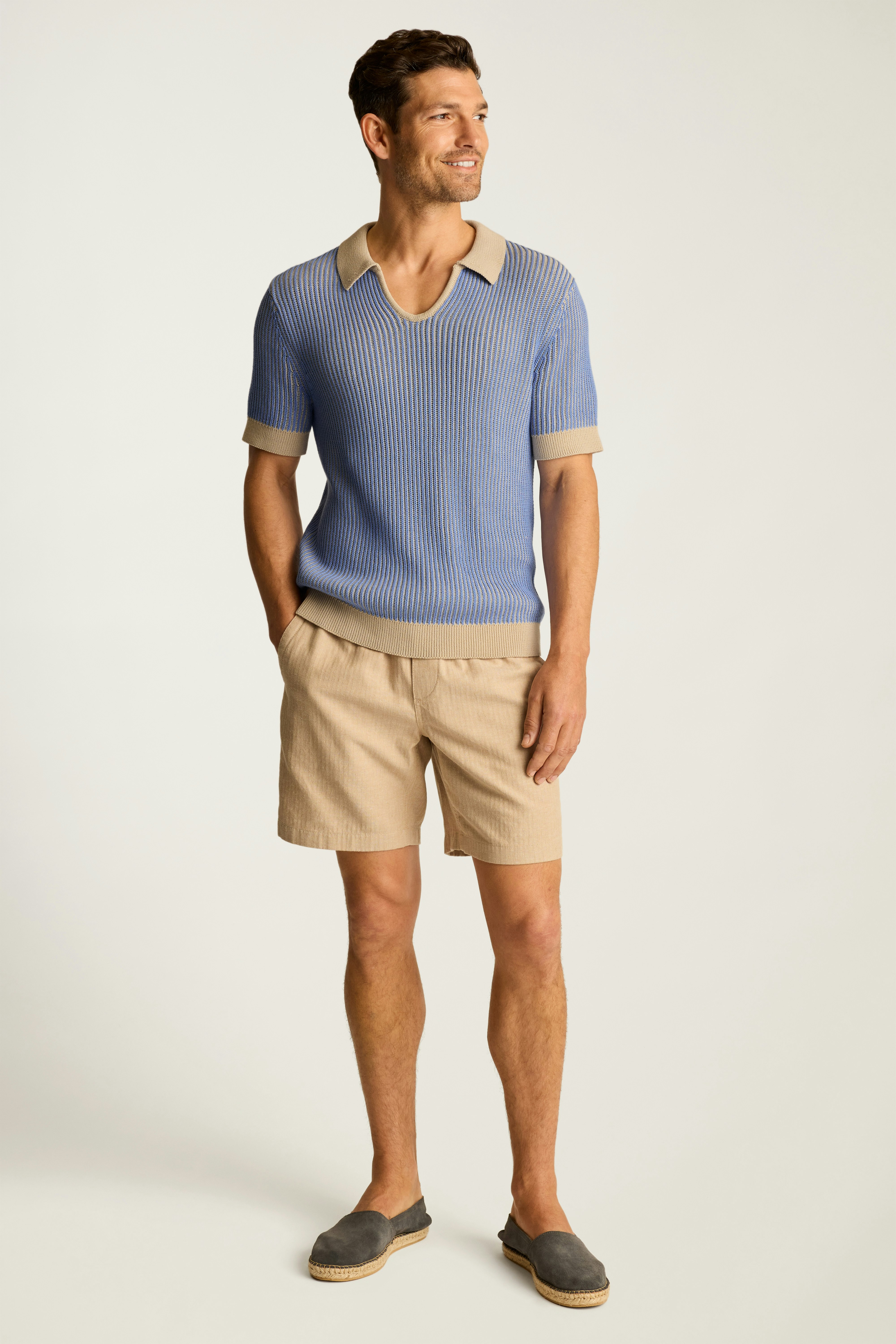 Hudson Sweater Polo beige blue