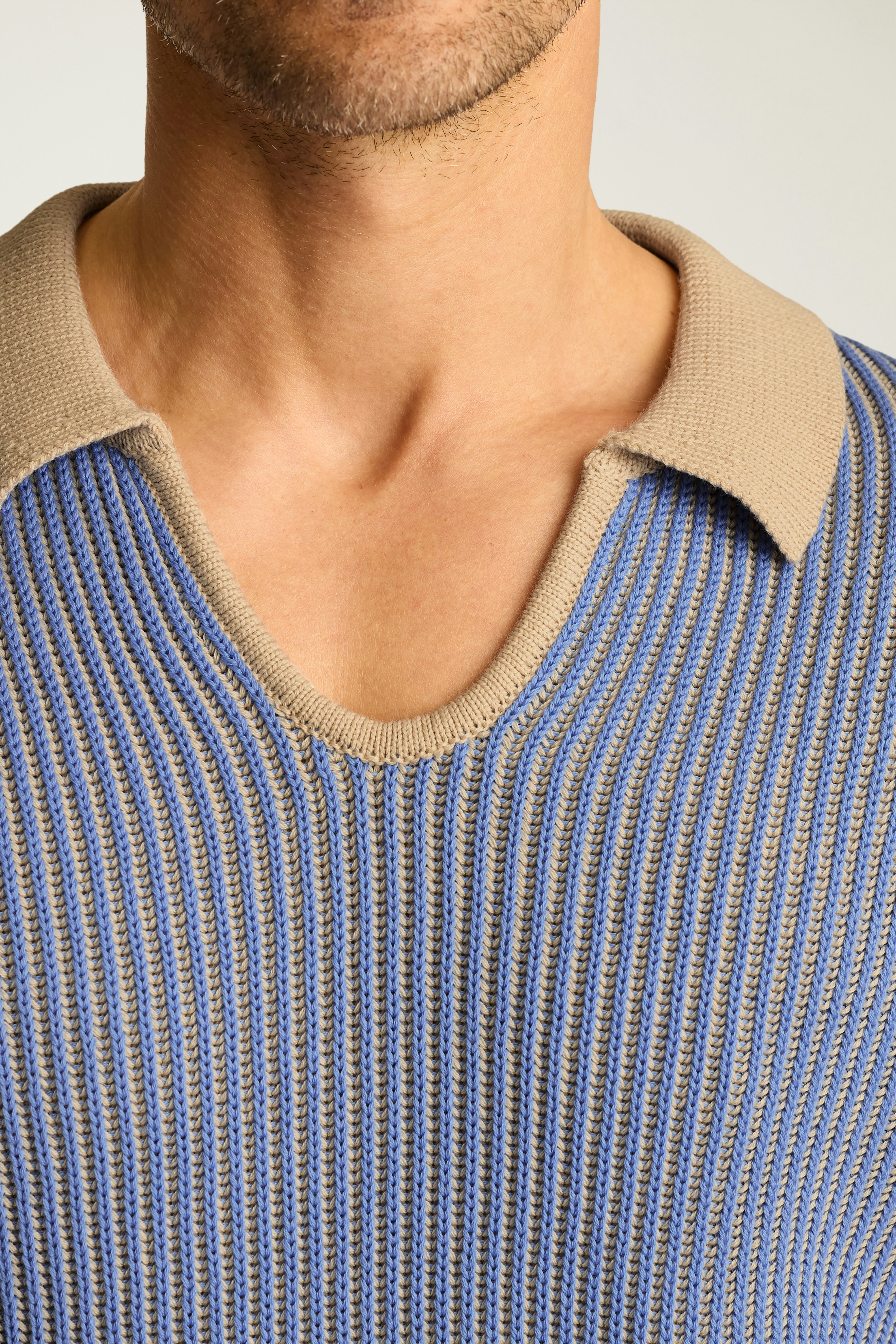 Hudson Sweater Polo beige blue