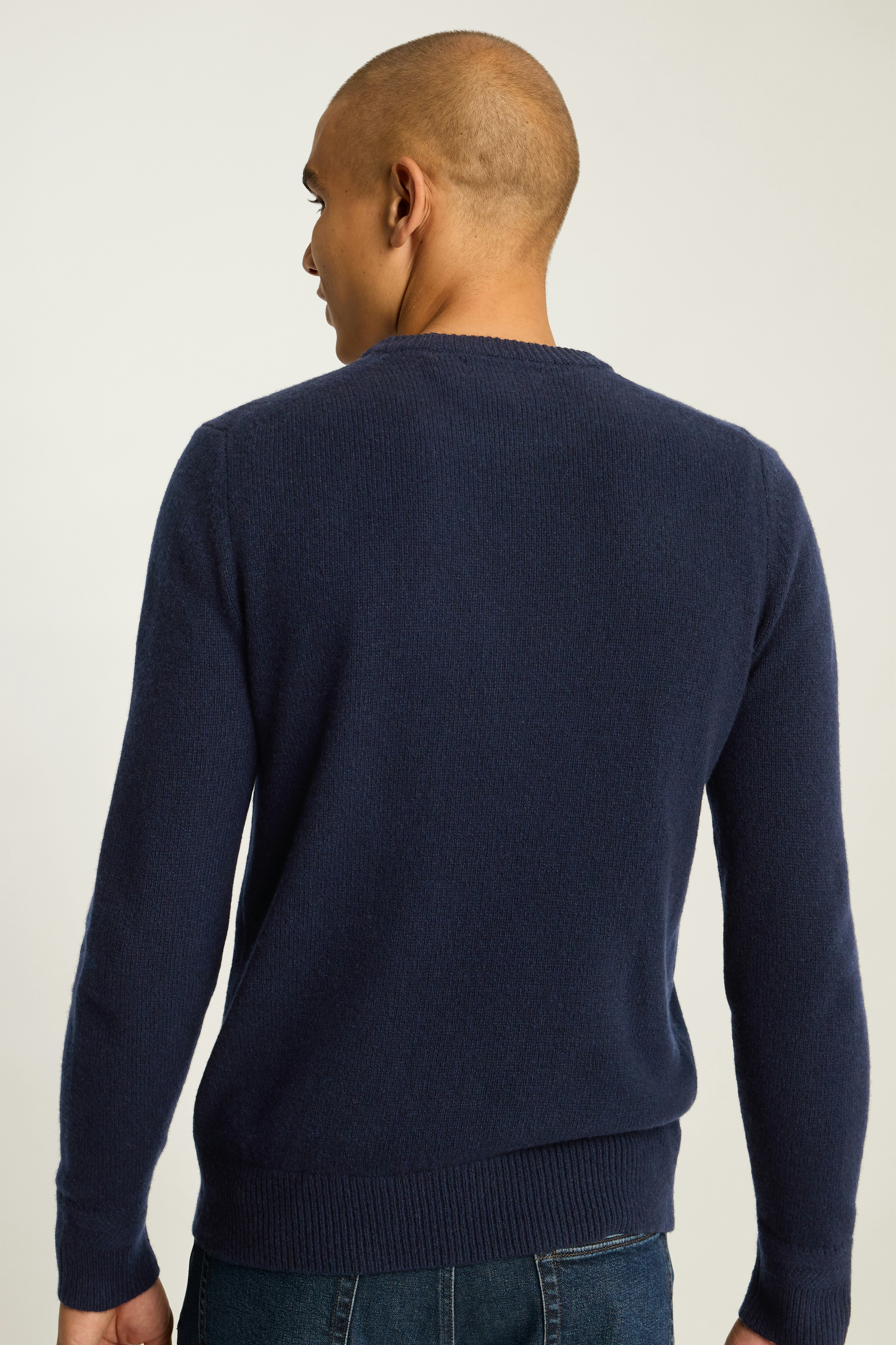 Cashmere Crew Neck Sweater navy blue