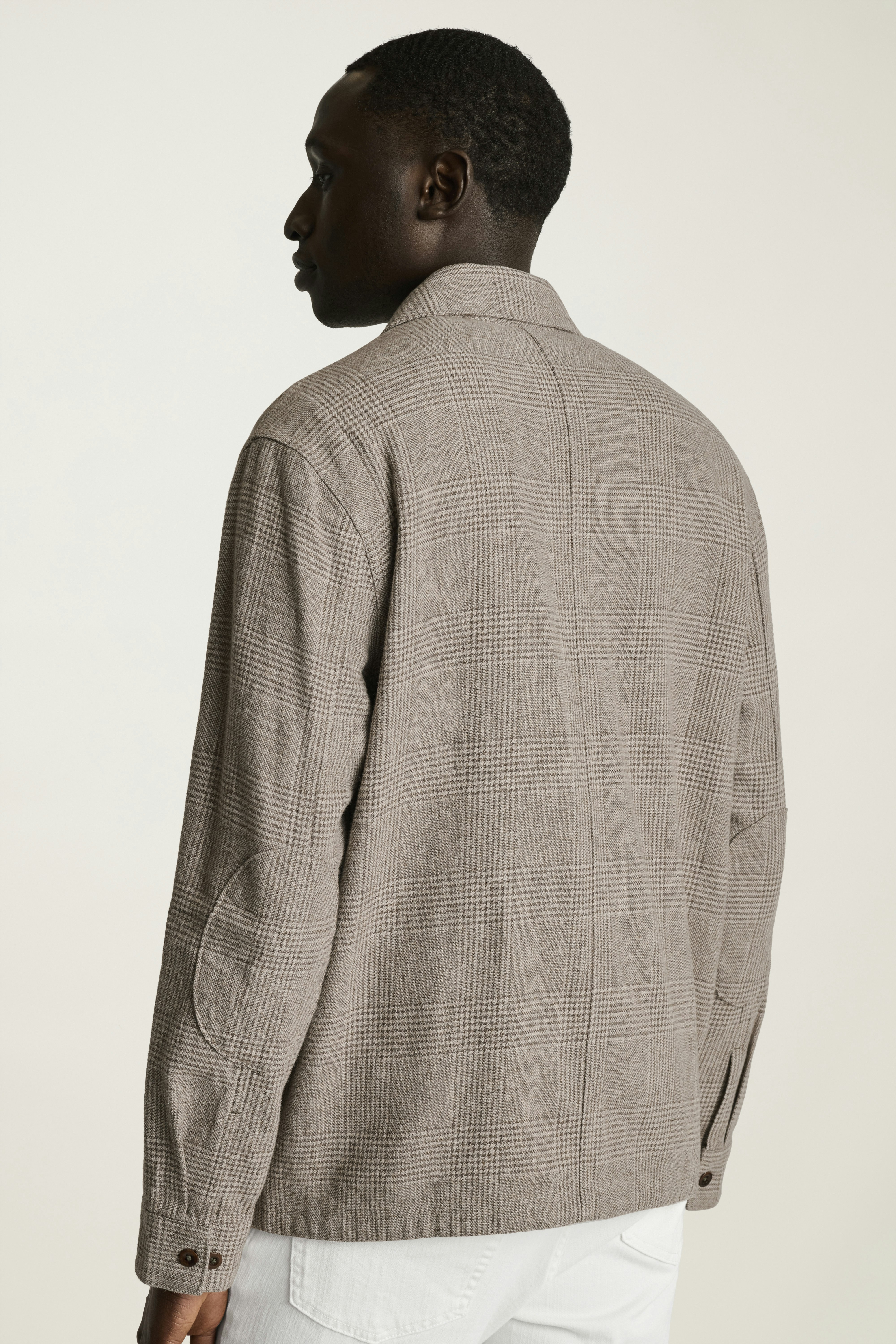 Nantucket Linen Overshirt brown glen check