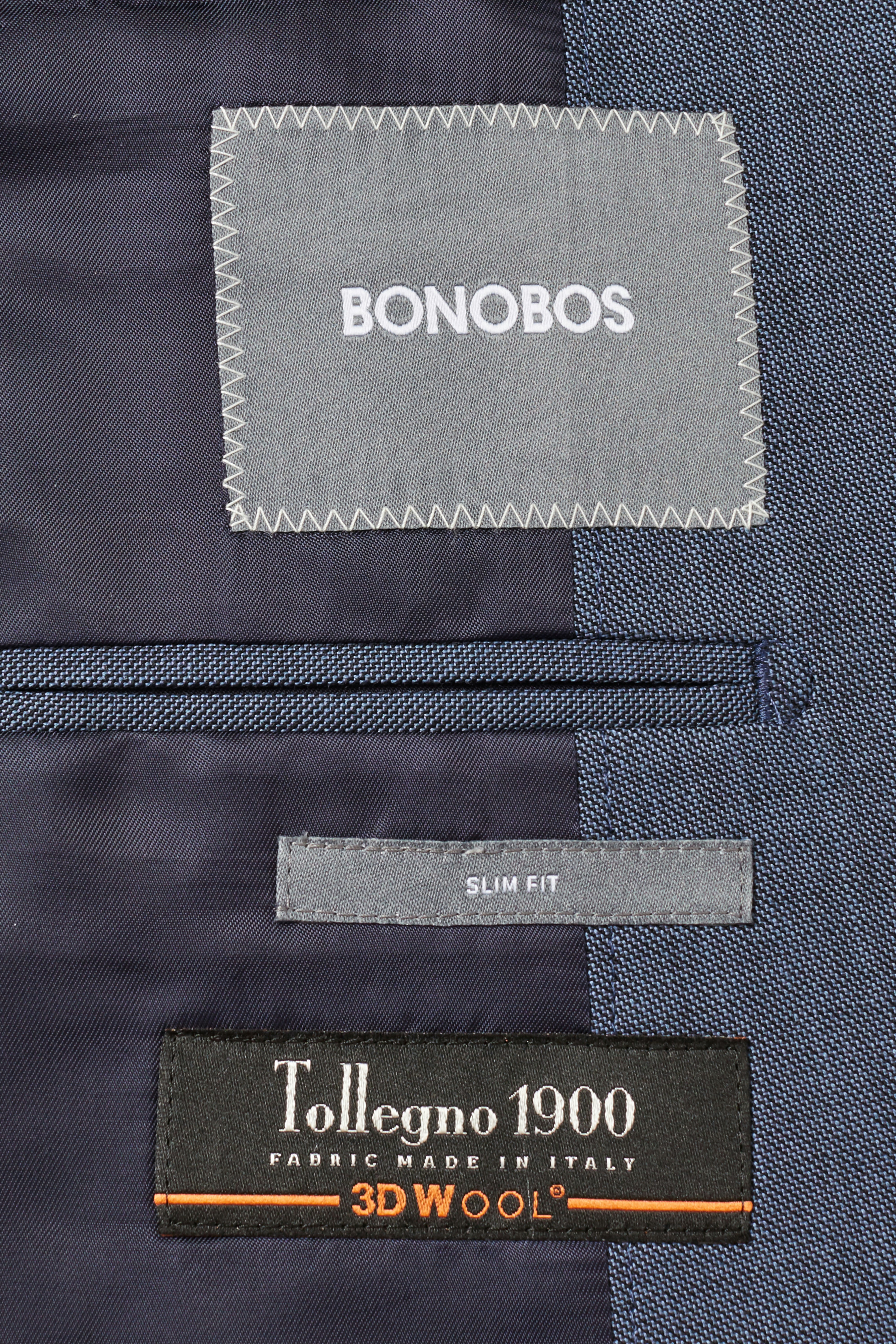 Jetsetter Stretch Italian Wool Blazer Extended Sizes washed blue