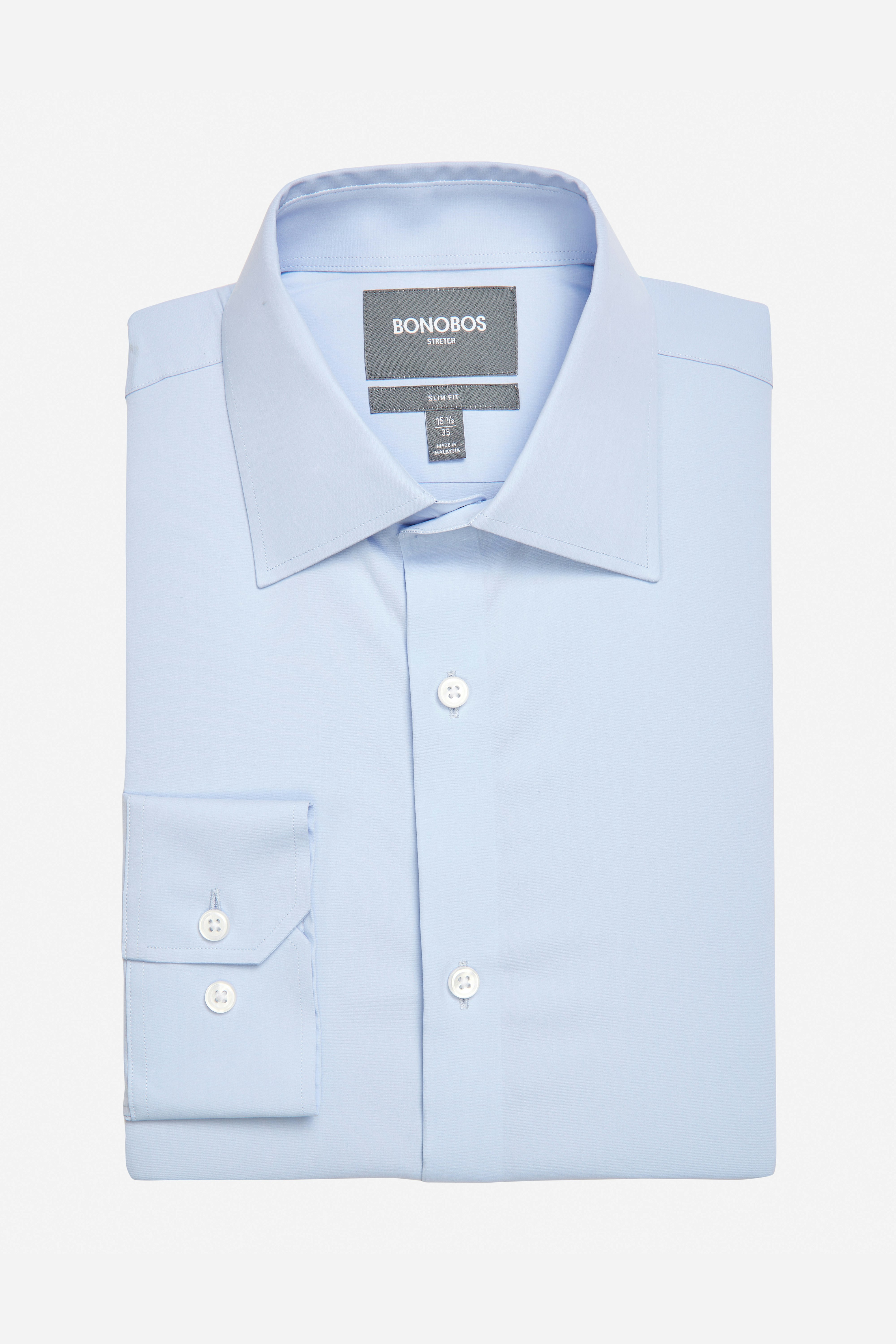 Jetsetter Stretch Dress Shirt Extended Sizes solid light blue