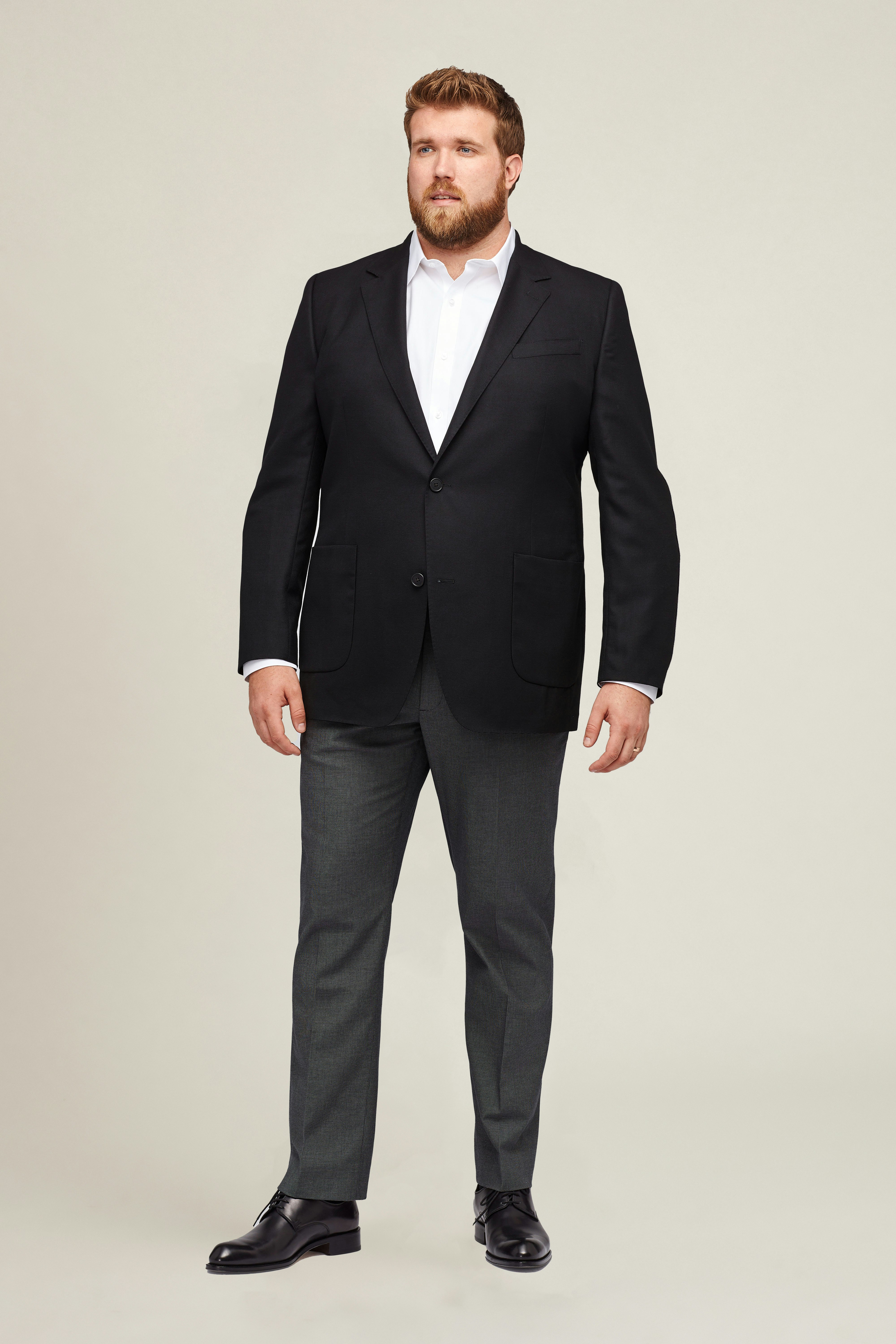 Unconstructed Italian Wool Blazer Extended Sizes black