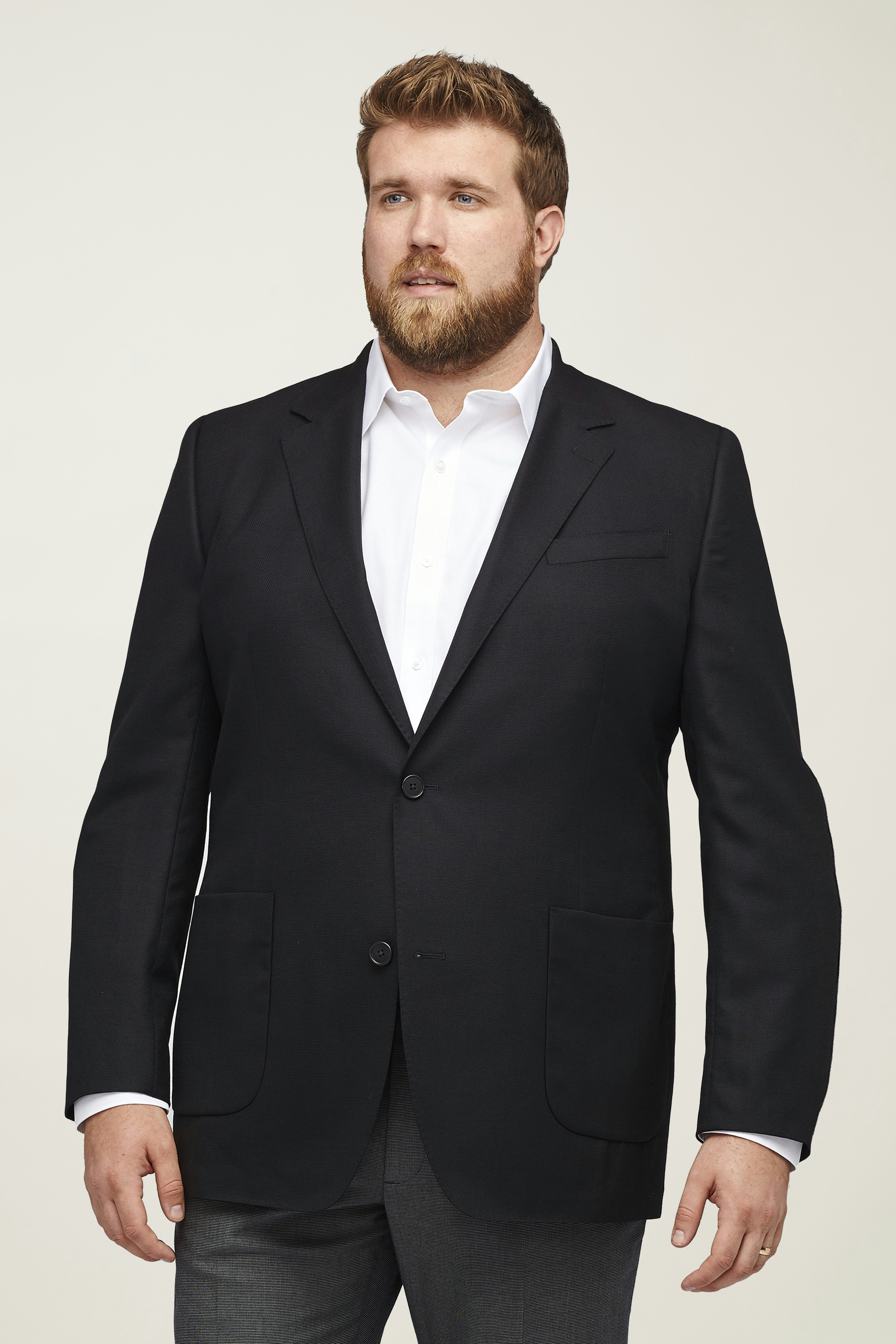 Unconstructed Italian Wool Blazer Extended Sizes black