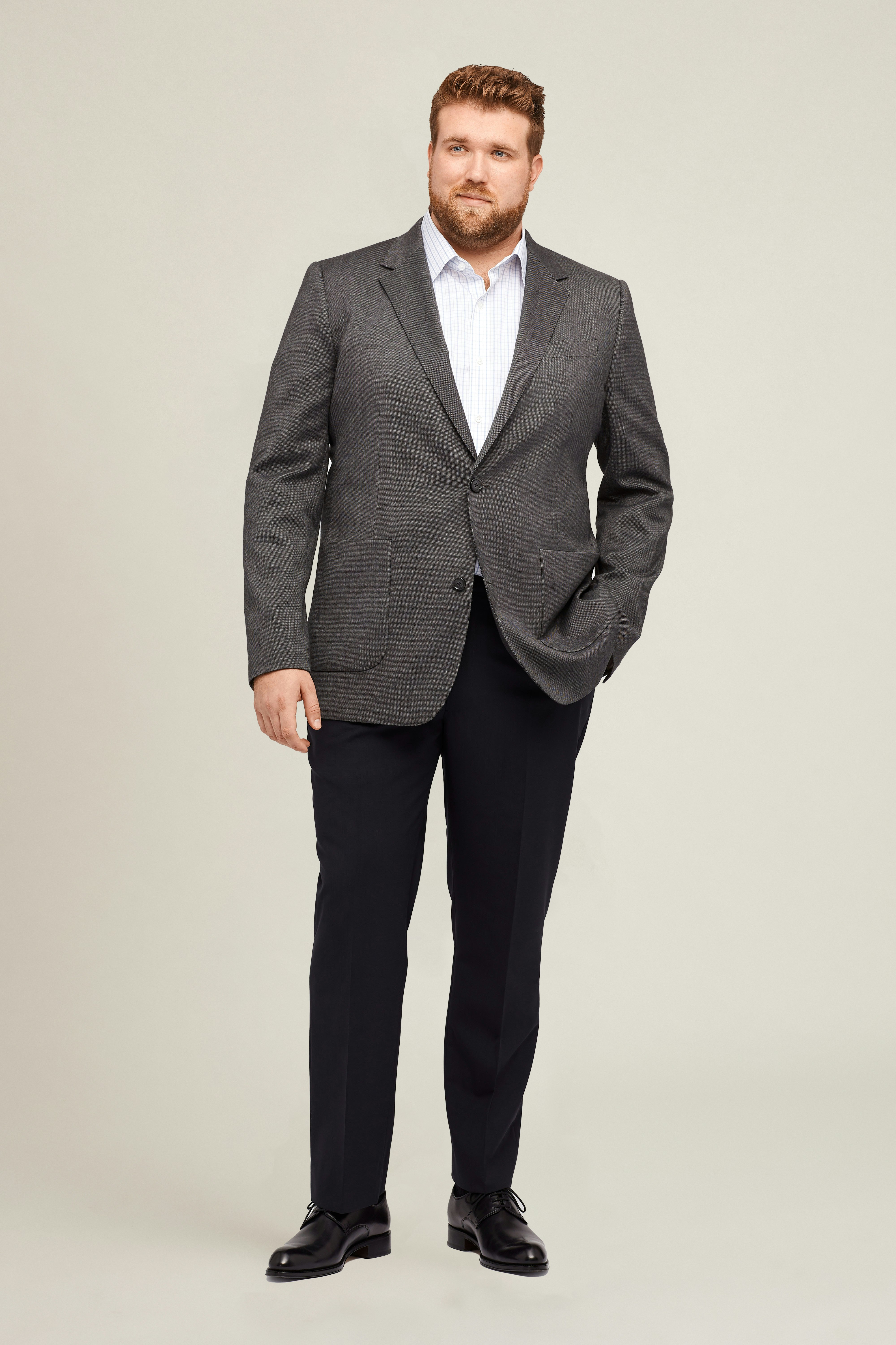 Jetsetter Stretch Italian Wool Blazer Extended Sizes grey